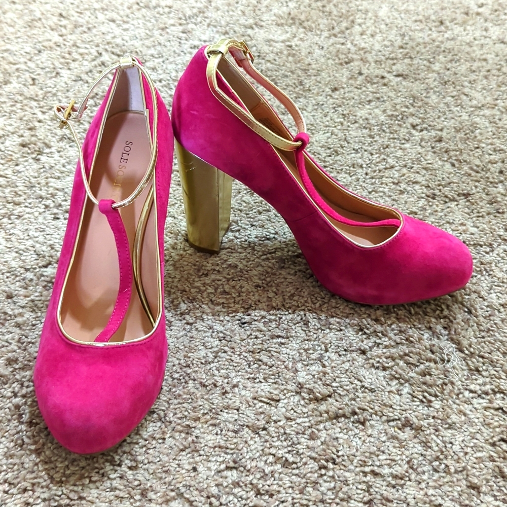 Sole Society suede block heel